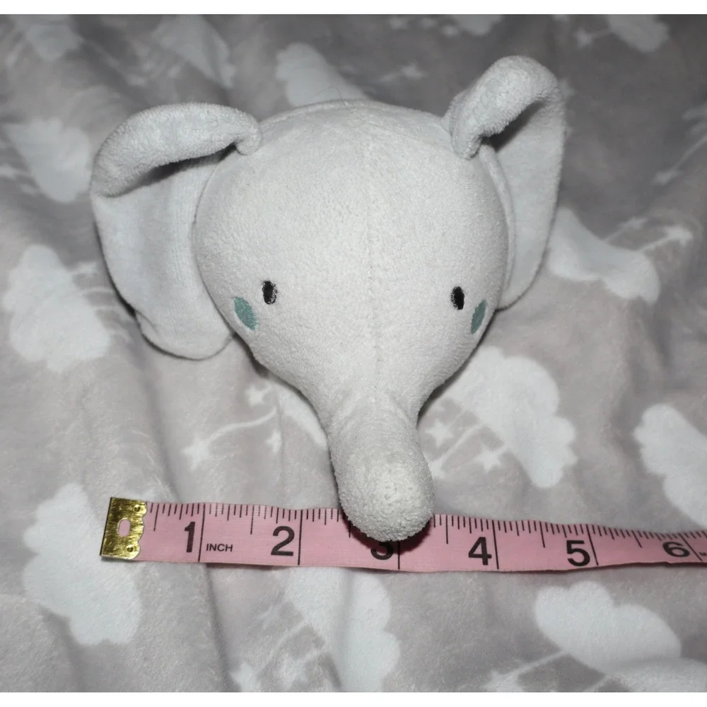 Parents Choice Plush Elephant Baby Blanket Lovey Grey Cloud Satin Trim